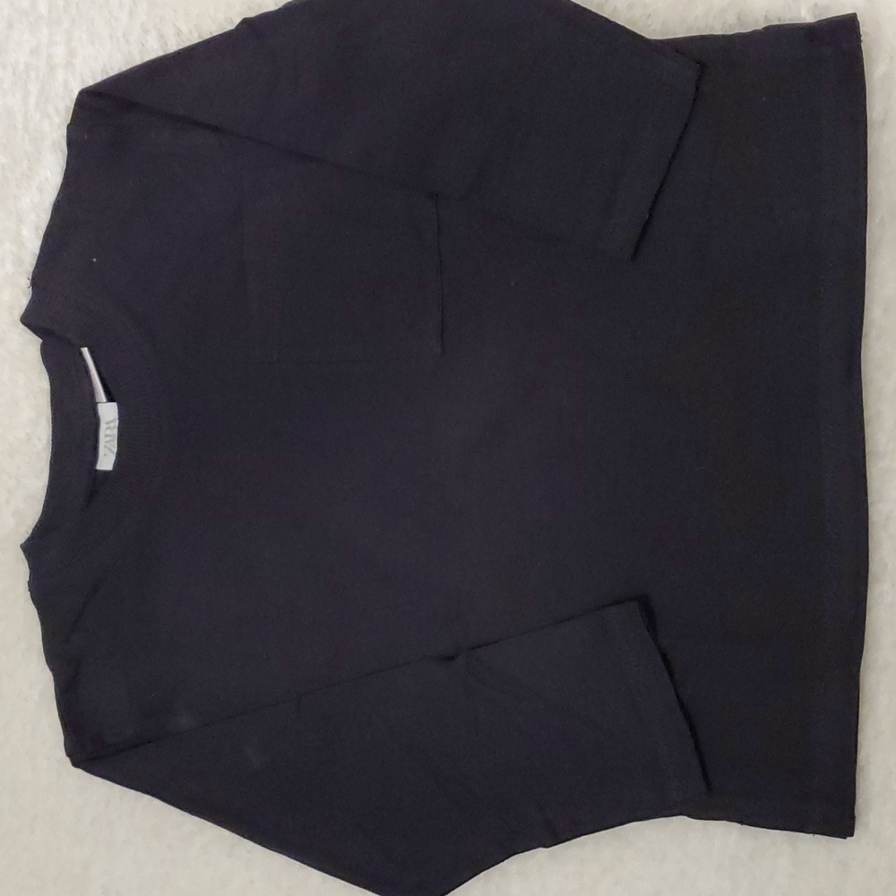 Kids zara black long sleeve tee
